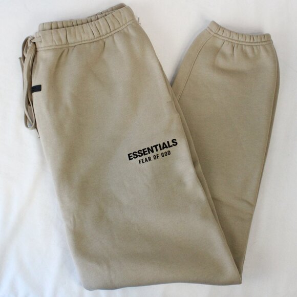 Fear of God ESSENTIALS Fleece Sweatpants in Desert Sand Men's Size Large NWT - Picture 1 of 13